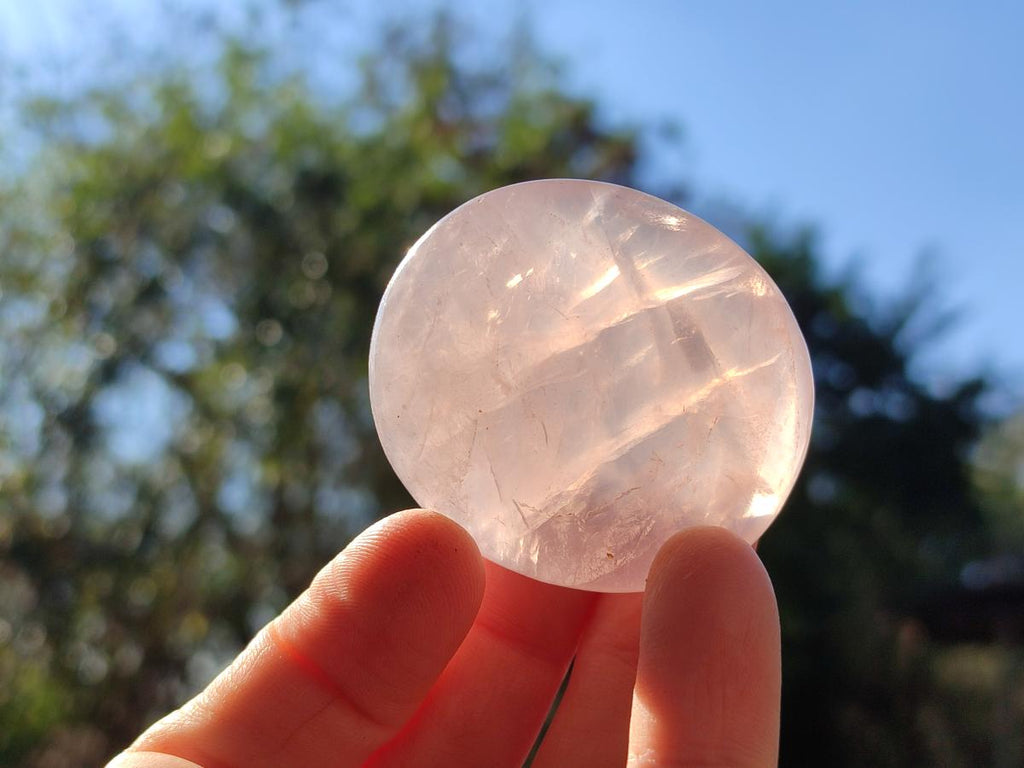 Polished Gemmy Rose Quartz Palm Stones x 24 From Madagascar - Toprock Gemstones and Minerals 