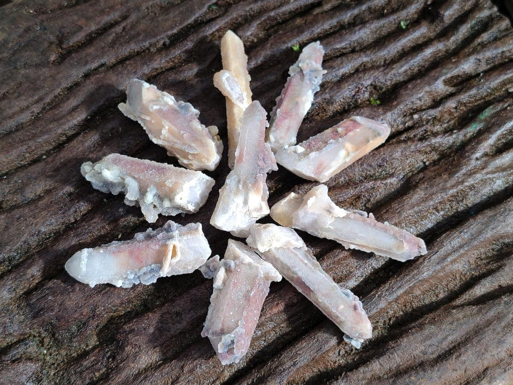 Natural Hematoid Tinted Drusy Fairy Spirit Quartz Single Crystals x 70 From South Africa - Toprock Gemstones and Minerals 