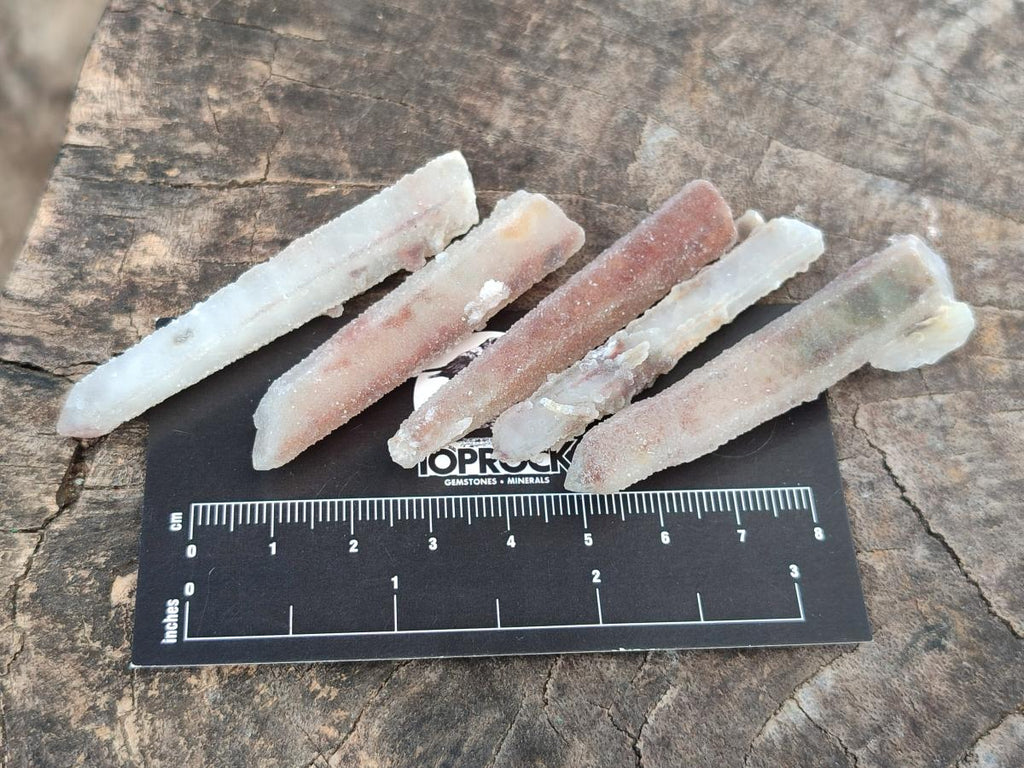 Natural Hematoid Tinted Drusy Fairy Spirit Quartz Single Crystals x 70 From South Africa - Toprock Gemstones and Minerals 
