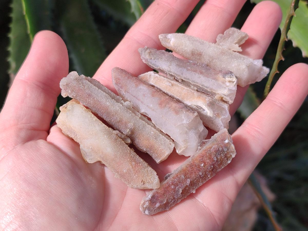 Natural Hematoid Tinted Drusy Fairy Spirit Quartz Single Crystals x 70 From South Africa - Toprock Gemstones and Minerals 