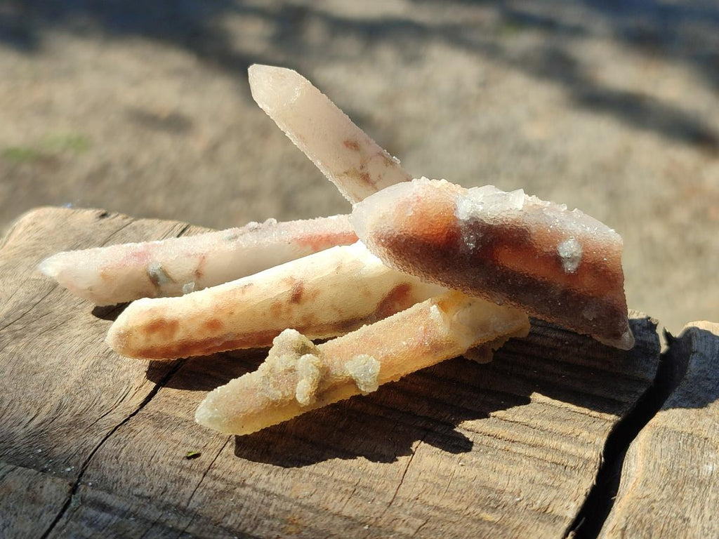 Natural Hematoid Tinted Drusy Fairy Spirit Quartz Single Crystals x 70 From South Africa - Toprock Gemstones and Minerals 