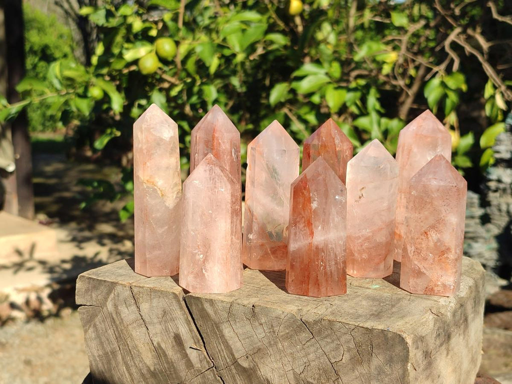 Polished Red Hematoid Quartz Display Crystals x 12 From Ambatondrazaka, Madagascar - Toprock Gemstones and Minerals 