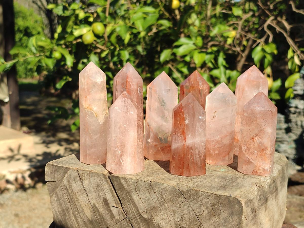 Polished Red Hematoid Quartz Display Crystals x 12 From Ambatondrazaka, Madagascar - Toprock Gemstones and Minerals 
