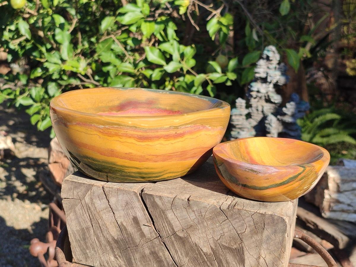 Polished Ocean Jasper Bowls x 2 From Northwest Coast, Madagascar - Toprock Gemstones and Minerals 