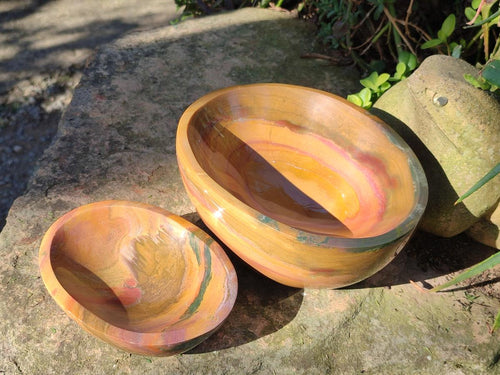 Polished Ocean Jasper Bowls x 2 From Northwest Coast, Madagascar - Toprock Gemstones and Minerals 