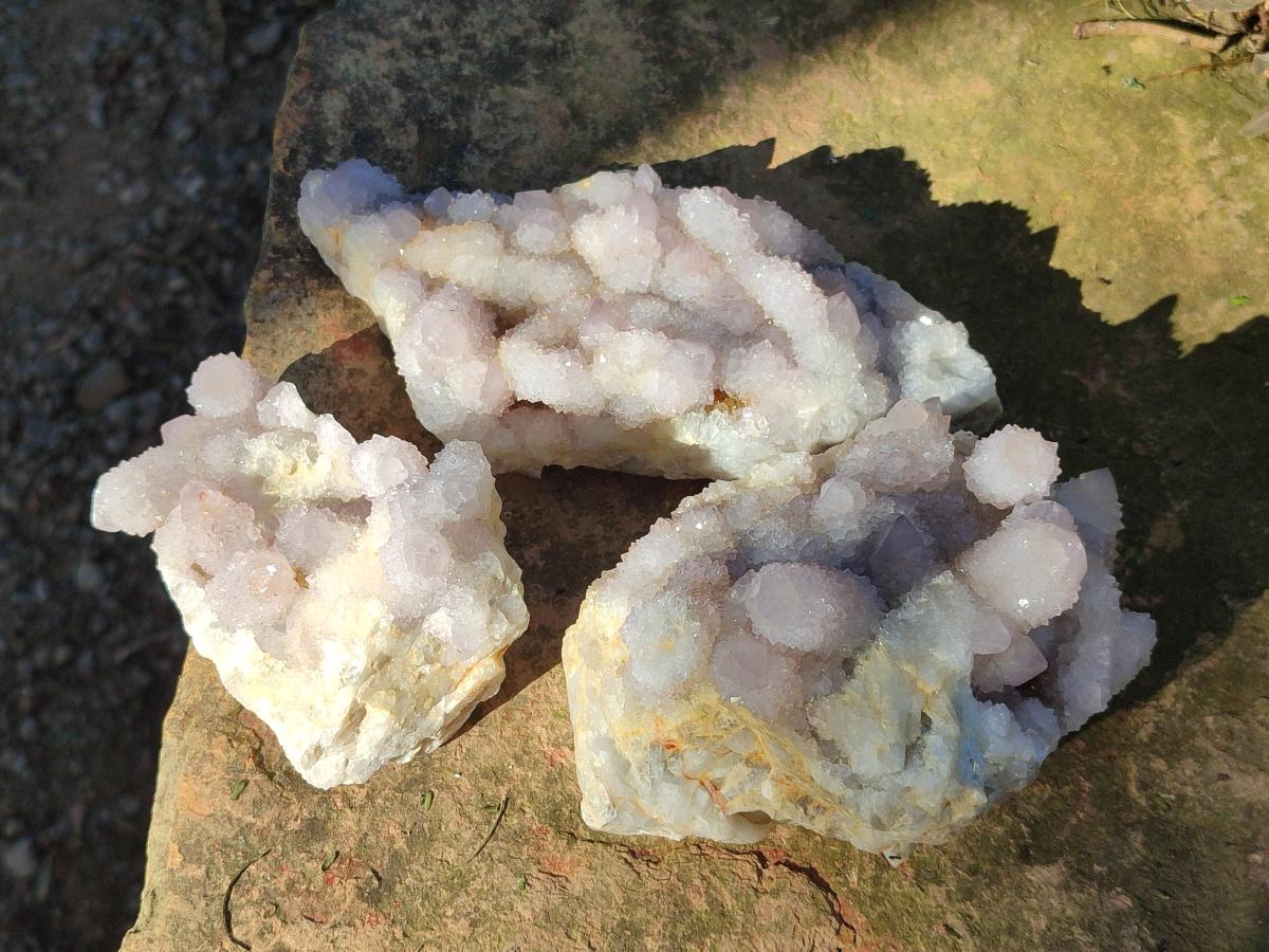 Natural Lilac Spirit Amethyst Clusters x 3 From Boekenhouthoek, South Africa - Toprock Gemstones and Minerals 