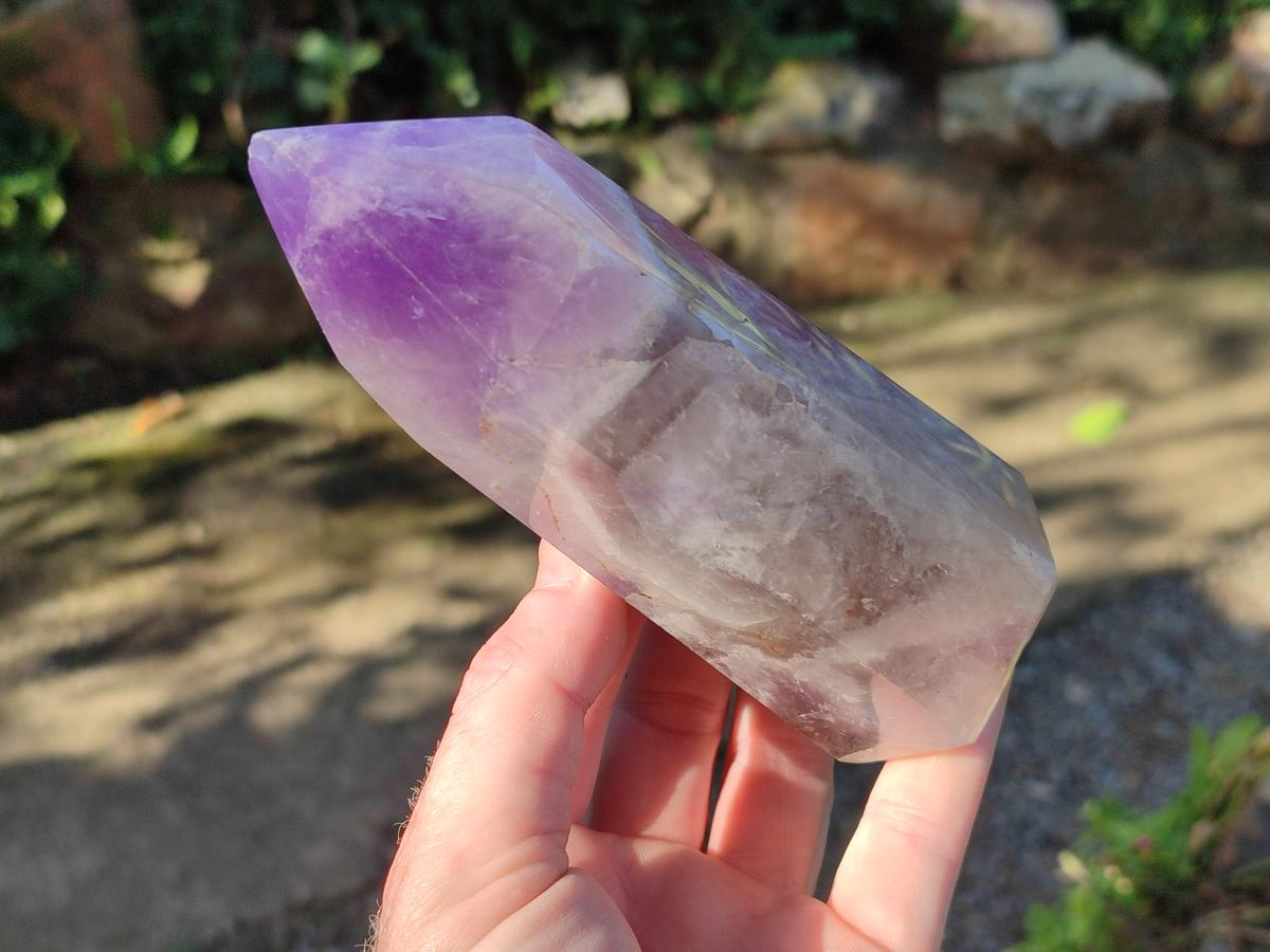 Polished Chevron Amethyst Display Crystals x 2 From Madagascar - Toprock Gemstones and Minerals 