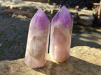 Polished Chevron Amethyst Display Crystals x 2 From Madagascar - Toprock Gemstones and Minerals 