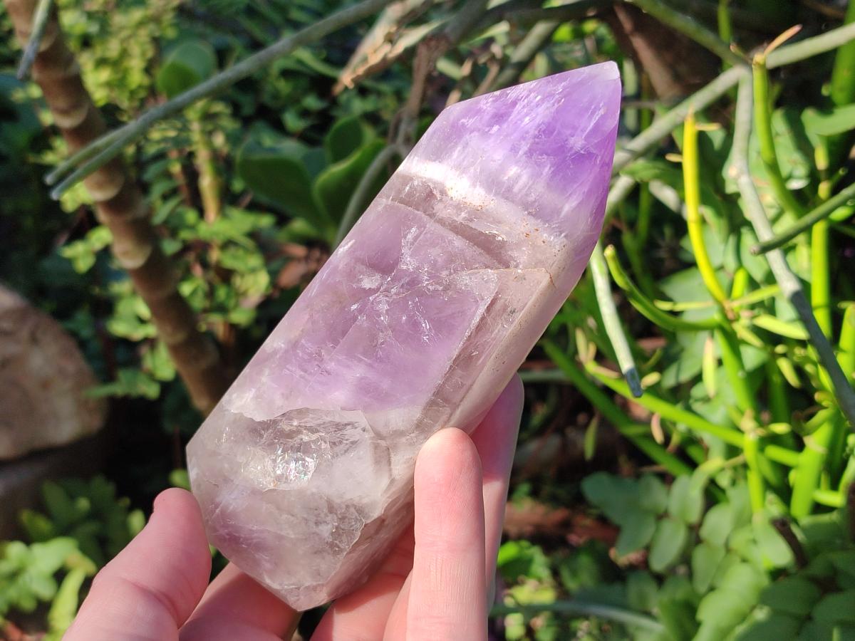 Polished Chevron Amethyst Display Crystals x 2 From Madagascar - Toprock Gemstones and Minerals 