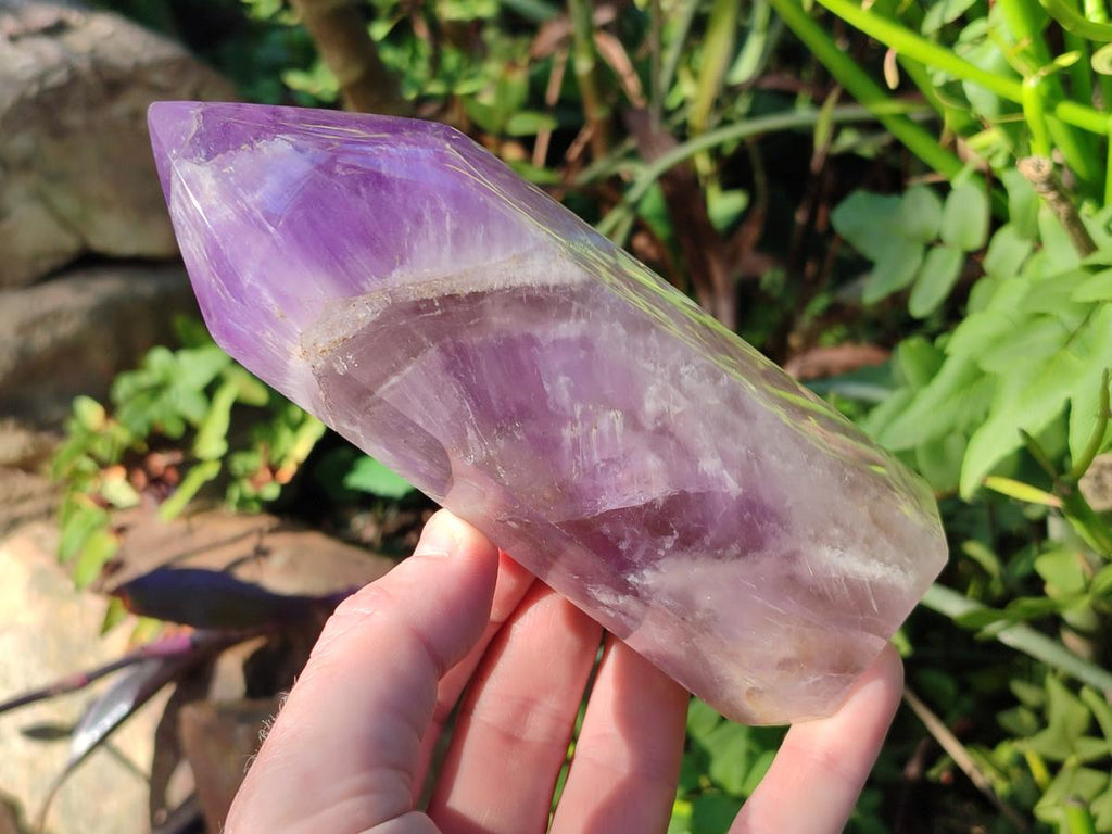Polished Chevron Amethyst Display Crystals x 2 From Madagascar - Toprock Gemstones and Minerals 