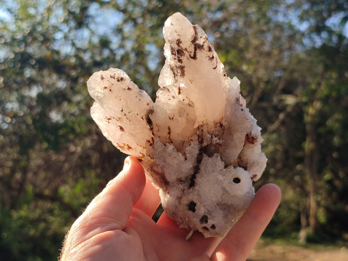 Natural Drusy Quartz Coated Calcite Cluster Specimens x 3 From Albert's Mountain, Lesotho - Toprock Gemstones and Minerals 