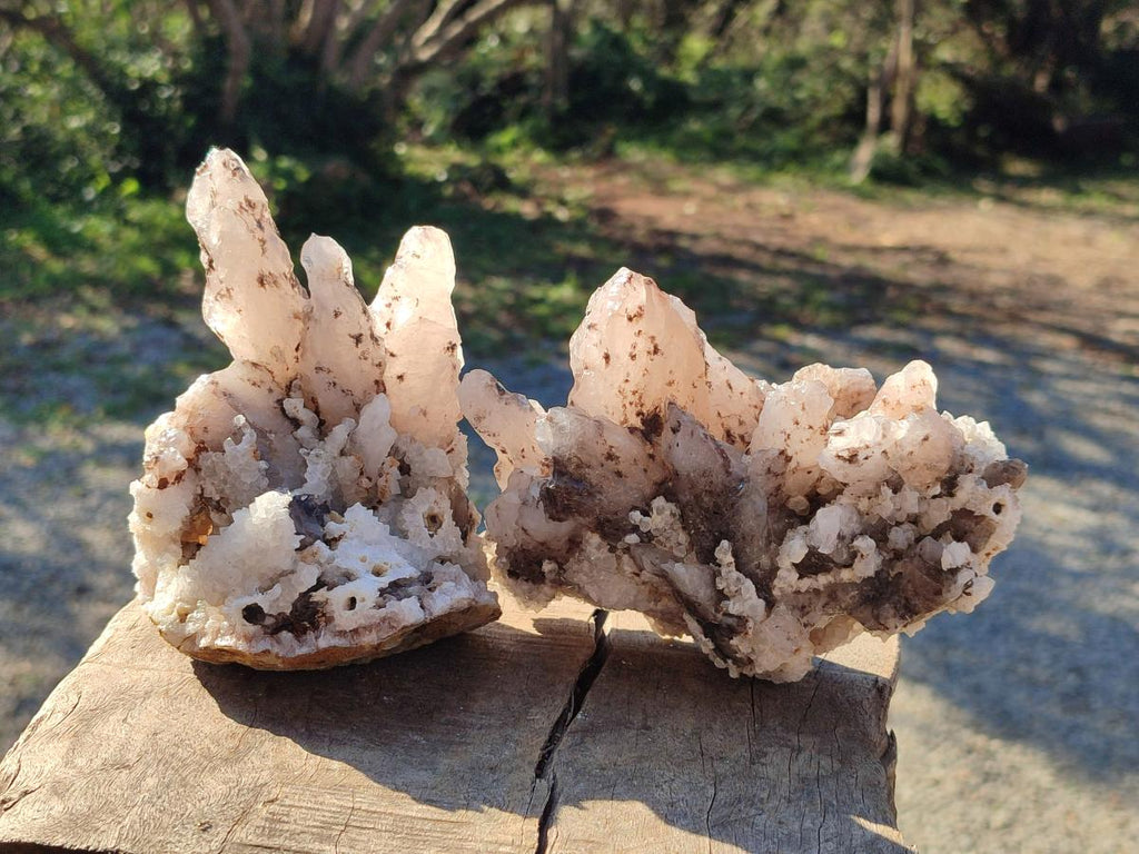 Natural Drusy Quartz Coated Calcite Cluster Specimens x 3 From Albert's Mountain, Lesotho - Toprock Gemstones and Minerals 