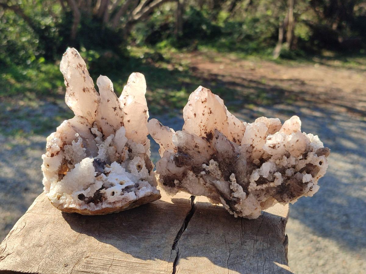 Natural Drusy Quartz Coated Calcite Cluster Specimens x 3 From Albert's Mountain, Lesotho - Toprock Gemstones and Minerals 