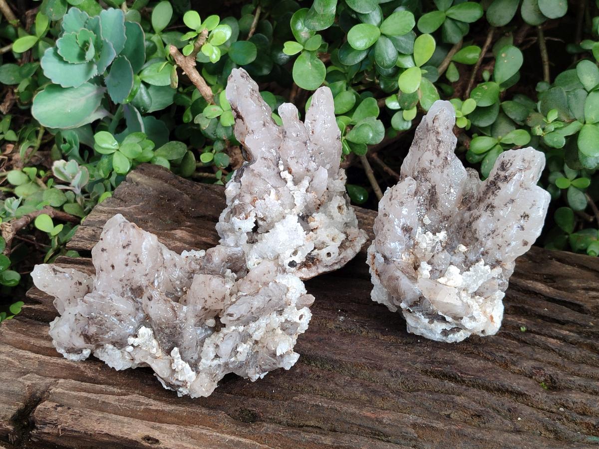 Natural Drusy Quartz Coated Calcite Cluster Specimens x 3 From Albert's Mountain, Lesotho - Toprock Gemstones and Minerals 