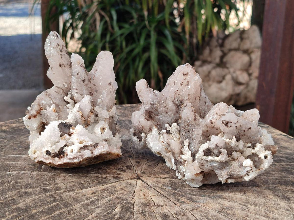 Natural Drusy Quartz Coated Calcite Cluster Specimens x 3 From Albert's Mountain, Lesotho - Toprock Gemstones and Minerals 