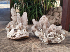 Natural Drusy Quartz Coated Calcite Cluster Specimens x 3 From Albert's Mountain, Lesotho - Toprock Gemstones and Minerals 