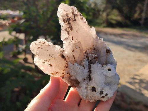 Natural Drusy Quartz Coated Calcite Cluster Specimens x 3 From Albert's Mountain, Lesotho - Toprock Gemstones and Minerals 
