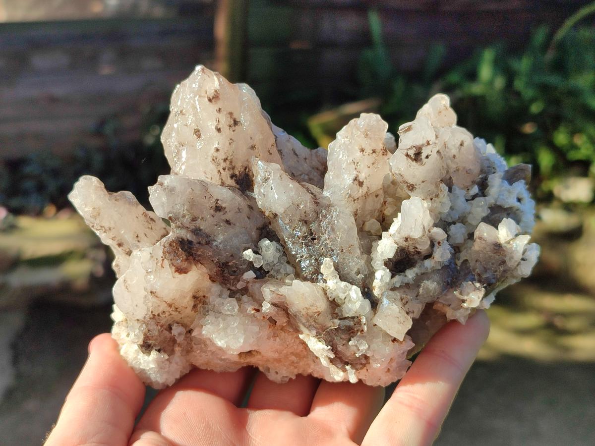 Natural Drusy Quartz Coated Calcite Cluster Specimens x 3 From Albert's Mountain, Lesotho - Toprock Gemstones and Minerals 