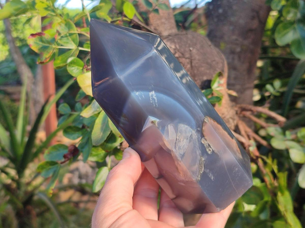 Polished Banded Agate Display Crystals x 2 From Madagascar - Toprock Gemstones and Minerals 
