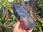 Polished Banded Agate Display Crystals x 2 From Madagascar - Toprock Gemstones and Minerals 