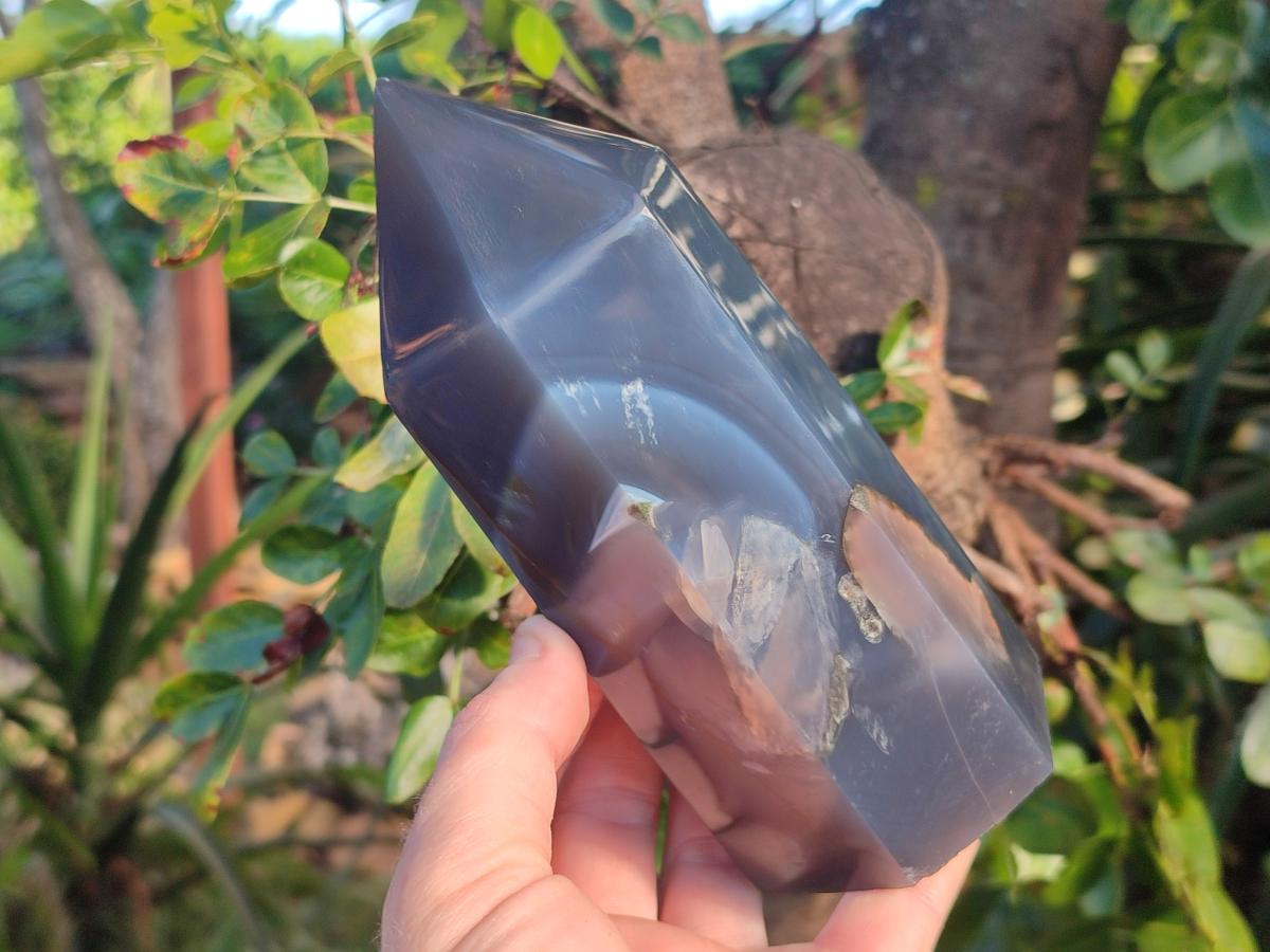 Polished Banded Agate Display Crystals x 2 From Madagascar - Toprock Gemstones and Minerals 