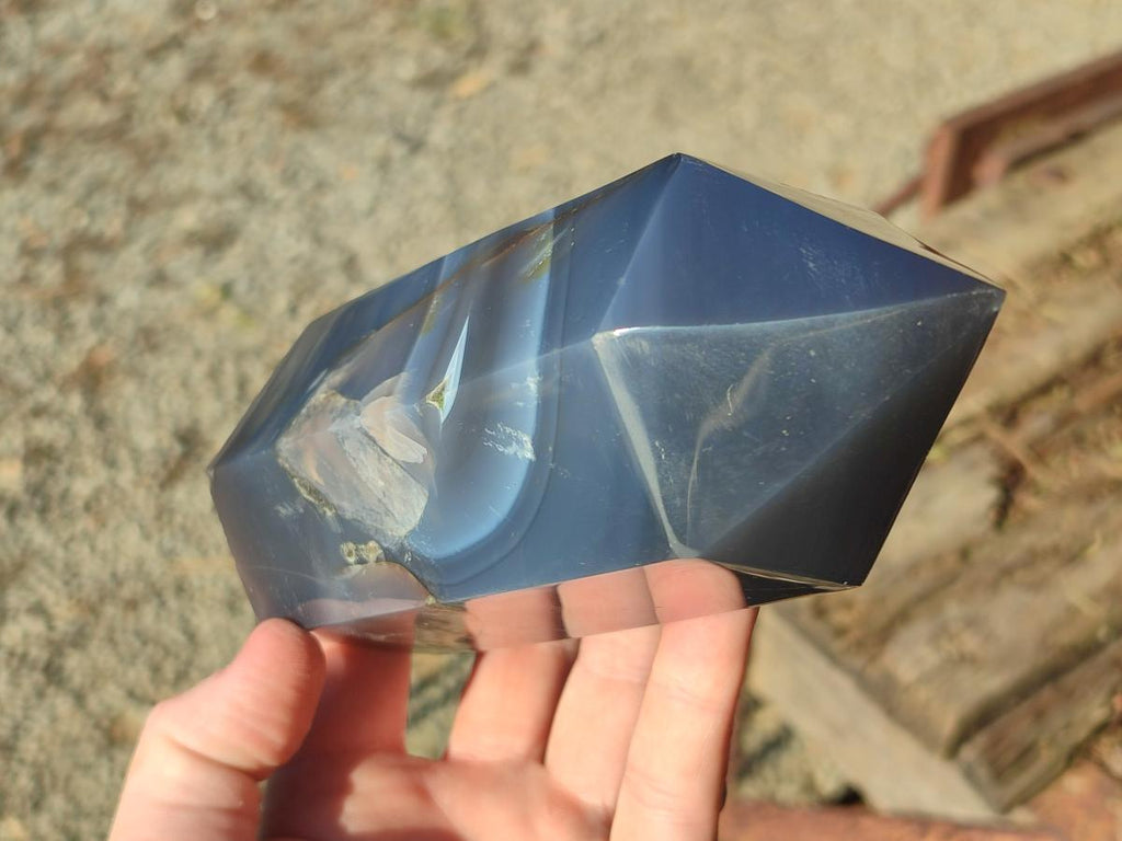 Polished Banded Agate Display Crystals x 2 From Madagascar - Toprock Gemstones and Minerals 