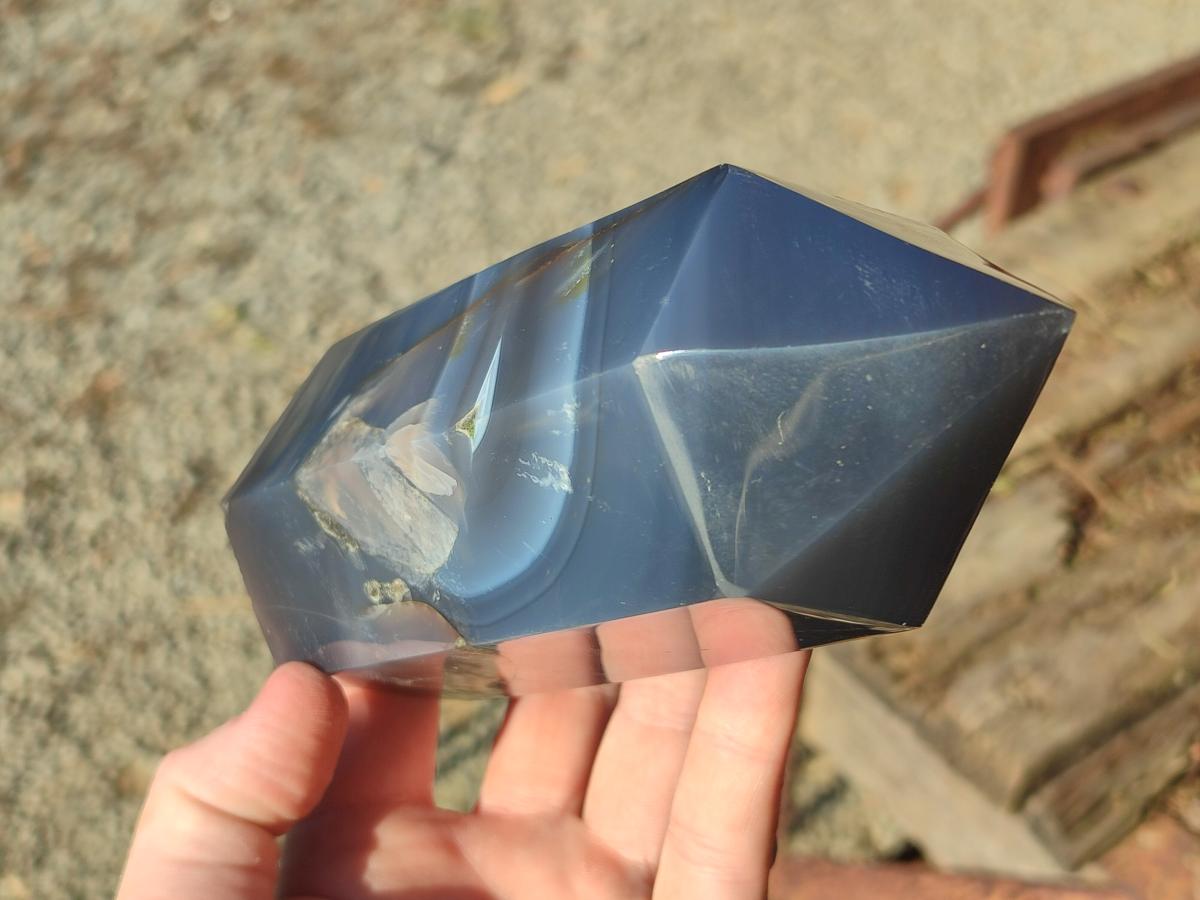 Polished Banded Agate Display Crystals x 2 From Madagascar - Toprock Gemstones and Minerals 