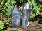 Polished Banded Agate Display Crystals x 2 From Madagascar - Toprock Gemstones and Minerals 