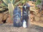 Polished Banded Agate Display Crystals x 2 From Madagascar - Toprock Gemstones and Minerals 