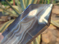 Polished Banded Agate Display Crystals x 2 From Madagascar - Toprock Gemstones and Minerals 