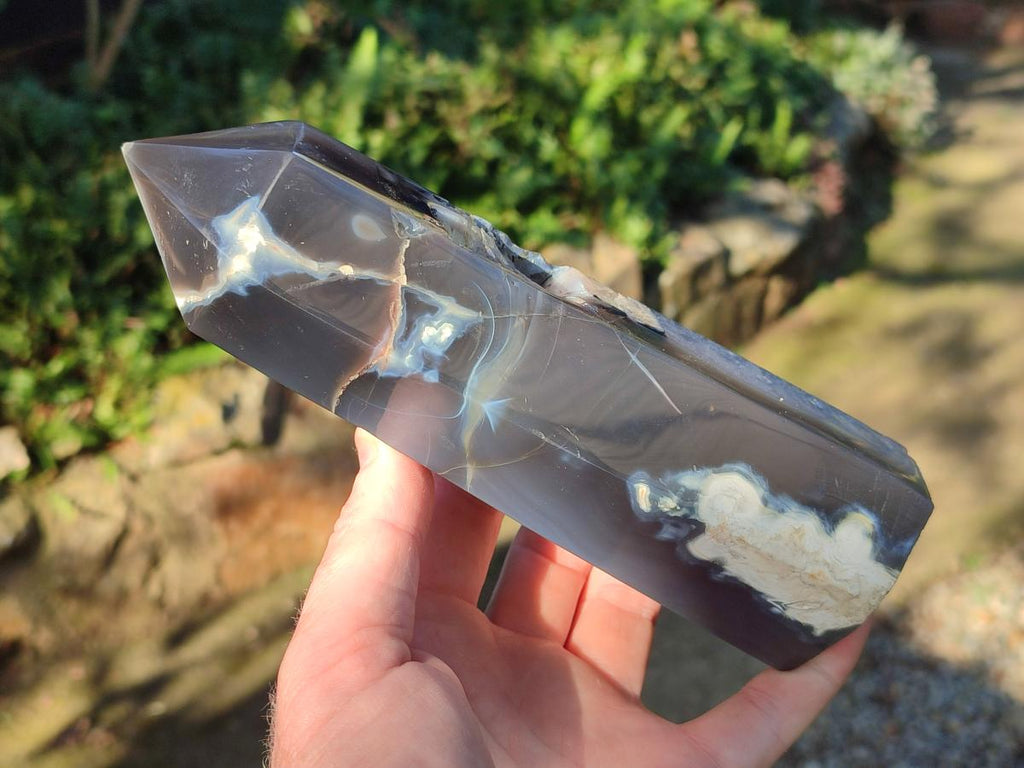 Polished Banded Agate Display Crystals x 2 From Madagascar - Toprock Gemstones and Minerals 