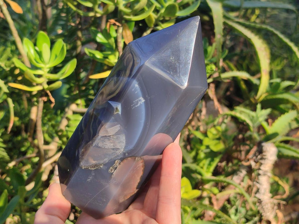 Polished Banded Agate Display Crystals x 2 From Madagascar - Toprock Gemstones and Minerals 