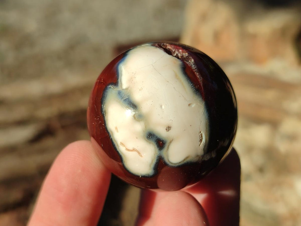 Polished Small Carnelian Agate Gemstone Spheres x 20 From Madagascar - Toprock Gemstones and Minerals 