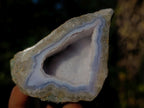Polished One Side Blue Lace Agate Geodes x 12 From Nsanje, Malawi - Toprock Gemstones and Minerals 
