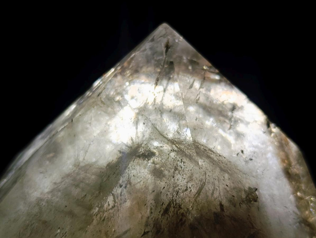 Polished Large Smokey Window Quartz Crystal with Enhydro x 1 From Madagascar - Toprock Gemstones and Minerals 