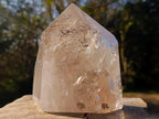 Polished Large Smokey Window Quartz Crystal with Enhydro x 1 From Madagascar - Toprock Gemstones and Minerals 