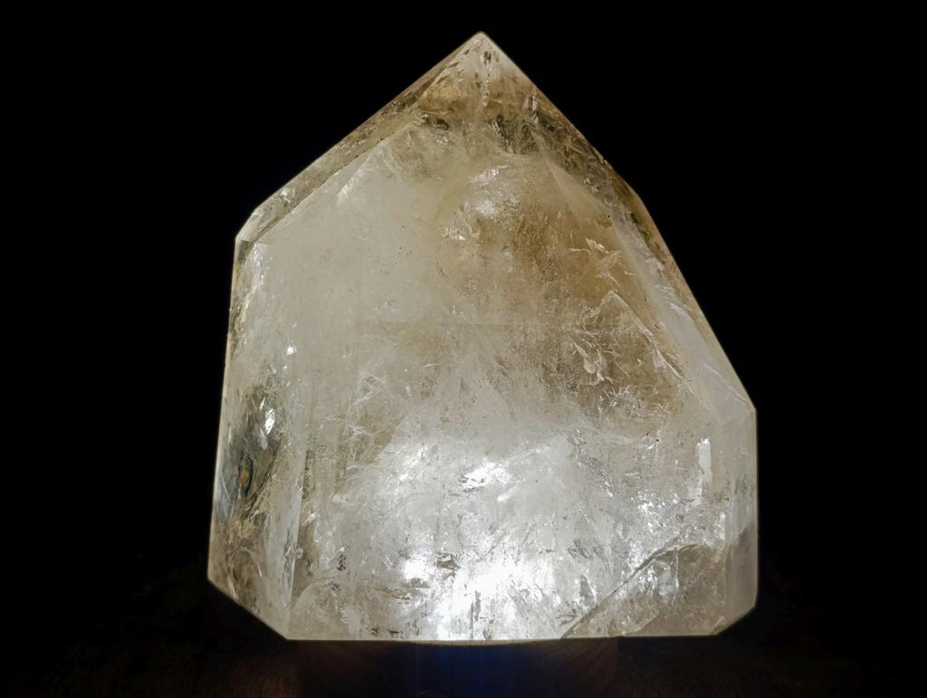 Polished Large Smokey Window Quartz Crystal with Enhydro x 1 From Madagascar - Toprock Gemstones and Minerals 