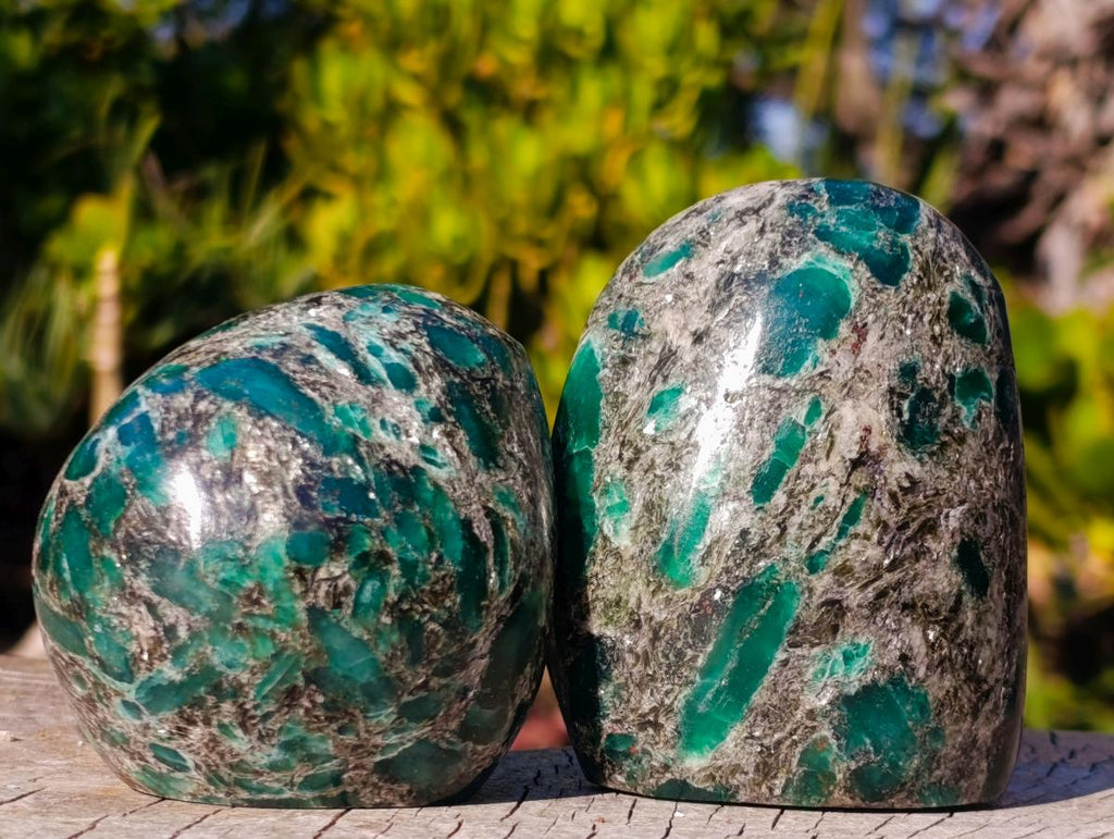 Polished Emerald Mica 'Mutokolite' Standing Display Pieces x 4 From Mutoko, Zimbabwe - Toprock Gemstones and Minerals 