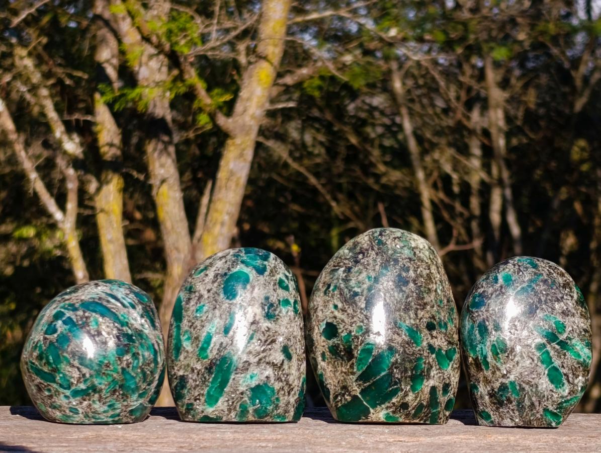 Polished Emerald Mica 'Mutokolite' Standing Display Pieces x 4 From Mutoko, Zimbabwe - Toprock Gemstones and Minerals 
