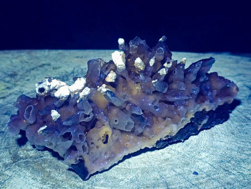 Natural Large Drusy Quartz Coated Spearhead Calcite Pseudomorph Cluster x 1 From Lesotho - Toprock Gemstones and Minerals 