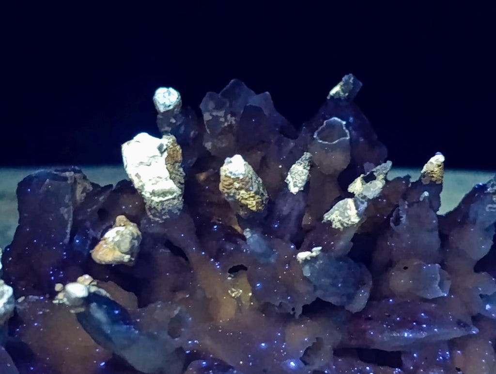 Natural Large Drusy Quartz Coated Spearhead Calcite Pseudomorph Cluster x 1 From Lesotho - Toprock Gemstones and Minerals 