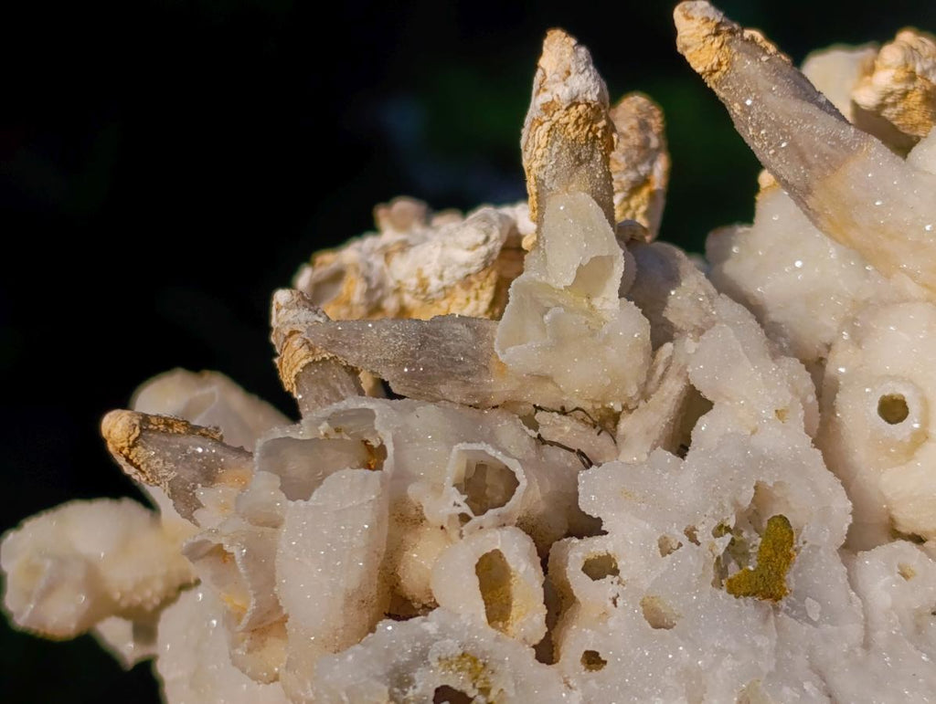 Natural Large Drusy Quartz Coated Spearhead Calcite Pseudomorph Cluster x 1 From Lesotho - Toprock Gemstones and Minerals 