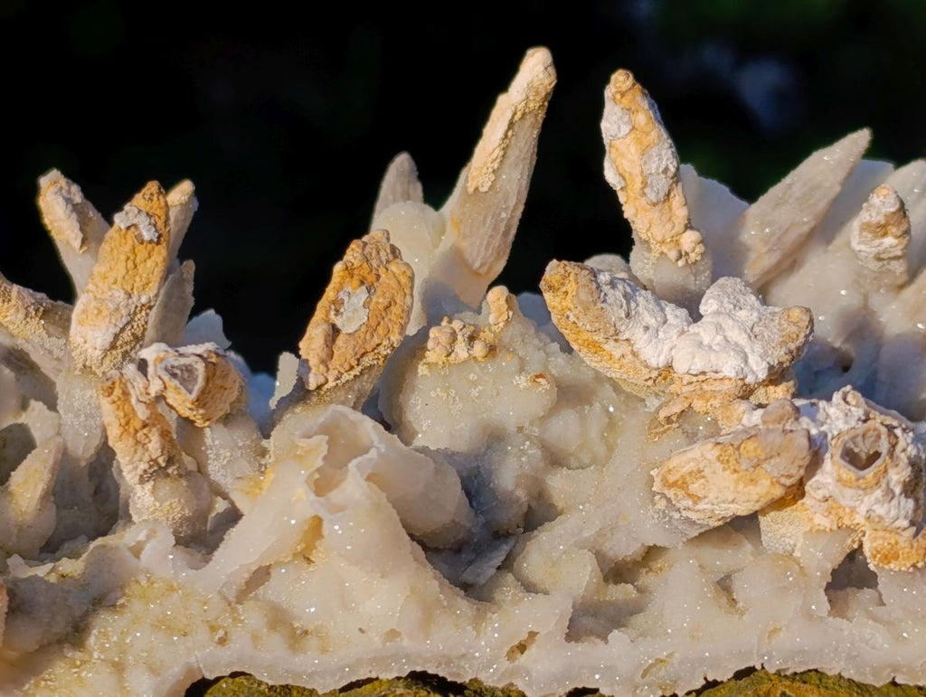 Natural Large Drusy Quartz Coated Spearhead Calcite Pseudomorph Cluster x 1 From Lesotho - Toprock Gemstones and Minerals 