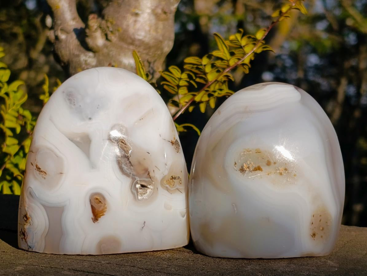 Polished Banded Agate Display Crystals x 4 From Madagascar - Toprock Gemstones and Minerals 