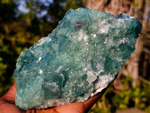Natural Large Green Cubic Fluorite Specimens x 2 From Mandrosonoro, Madagascar - Toprock Gemstones and Minerals 