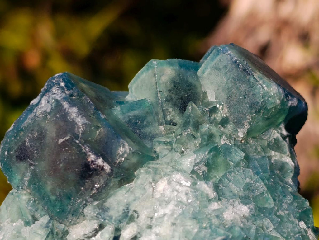 Natural Large Green Cubic Fluorite Specimens x 2 From Mandrosonoro, Madagascar - Toprock Gemstones and Minerals 