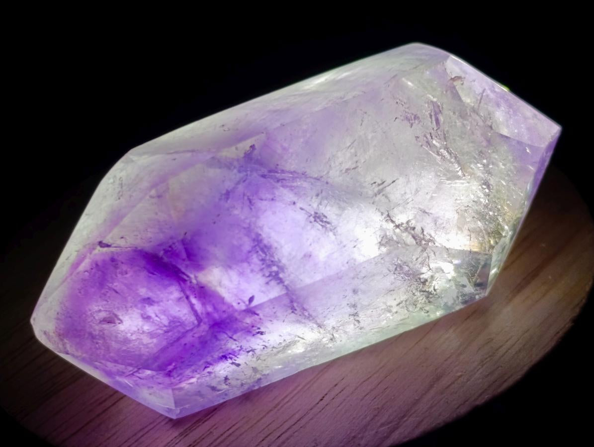 Polished Double Terminated Smokey Window Amethyst Crystals x 7 From Akansobe, Madagascar - Toprock Gemstones and Minerals 