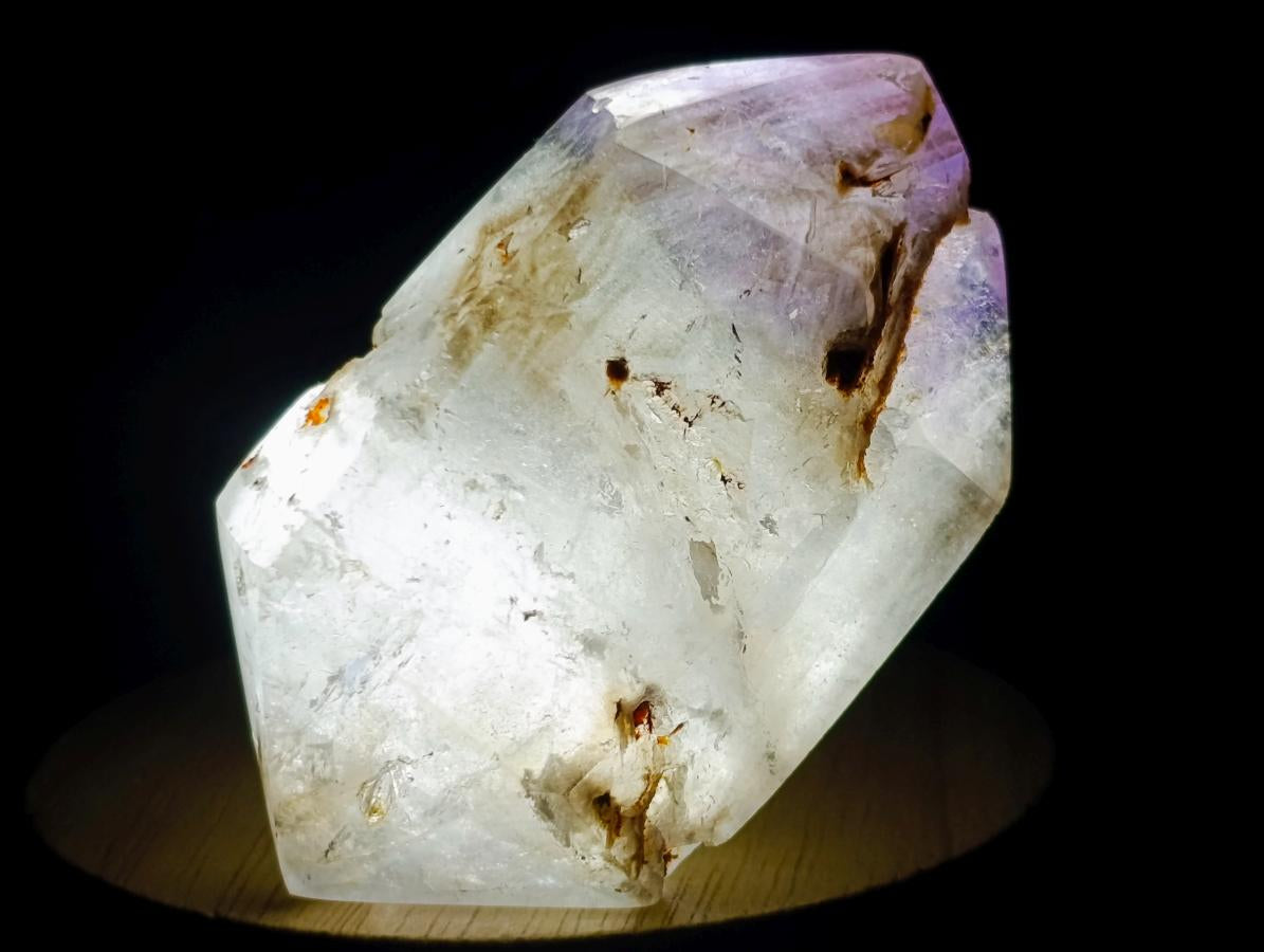 Polished Double Terminated Smokey Window Amethyst Crystals x 7 From Akansobe, Madagascar - Toprock Gemstones and Minerals 