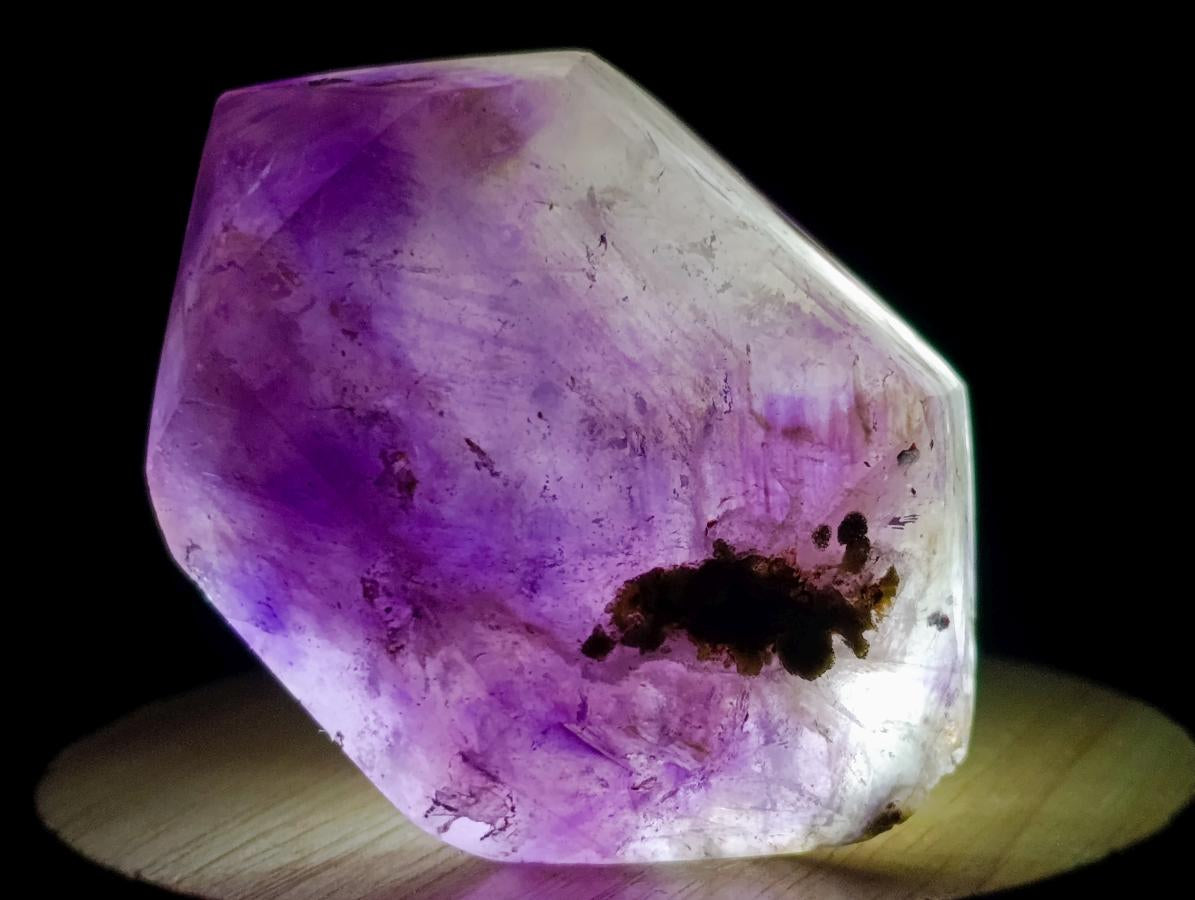 Polished Double Terminated Smokey Window Amethyst Crystals x 7 From Akansobe, Madagascar - Toprock Gemstones and Minerals 