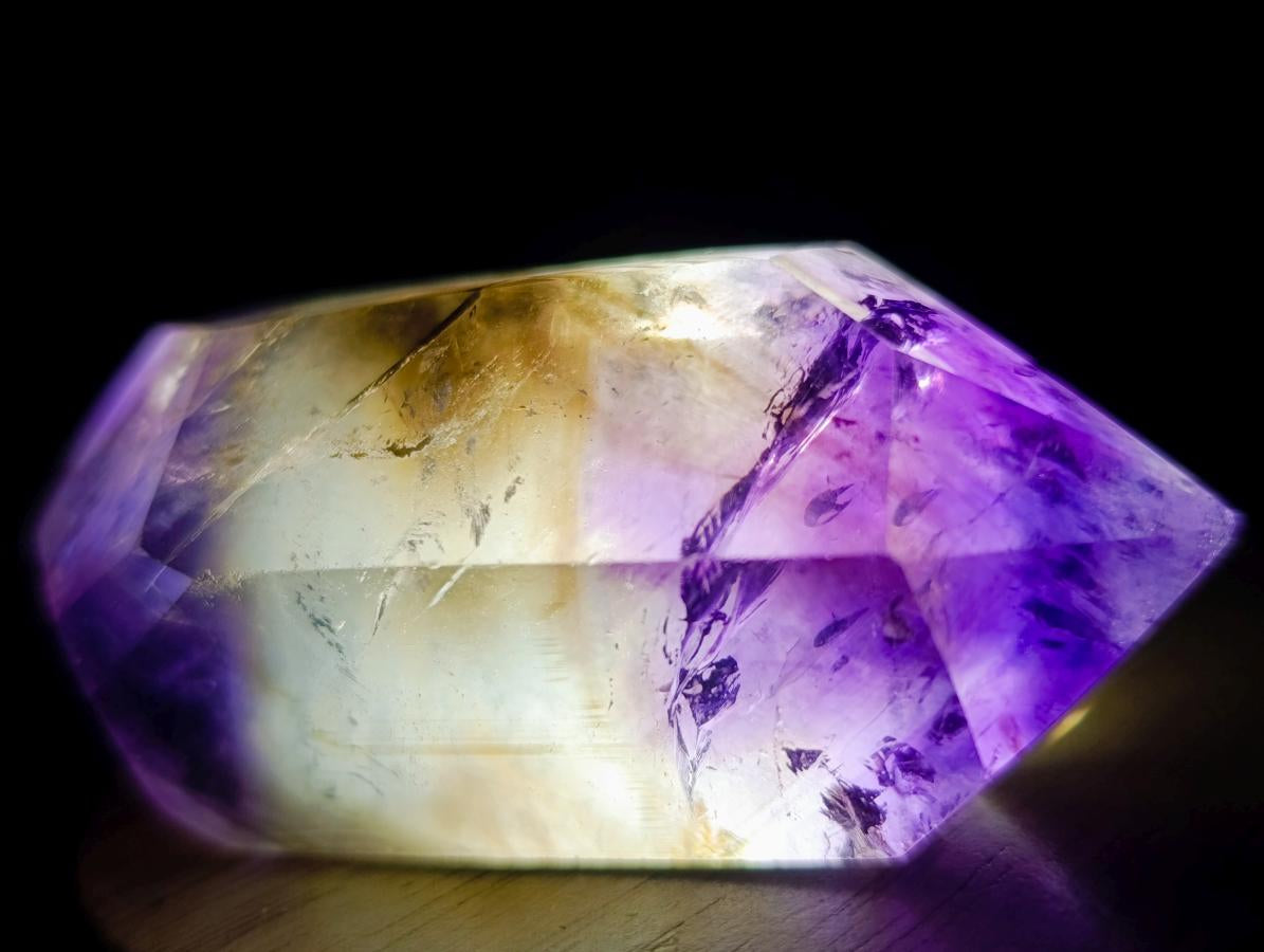Polished Double Terminated Smokey Window Amethyst Crystals x 7 From Akansobe, Madagascar - Toprock Gemstones and Minerals 